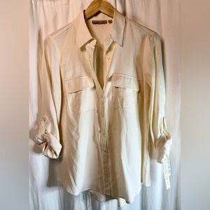 Nexx Cream Collared Silk Shirt